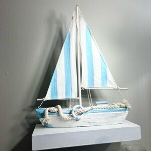 Nautical Blue and White Sailboat Decor